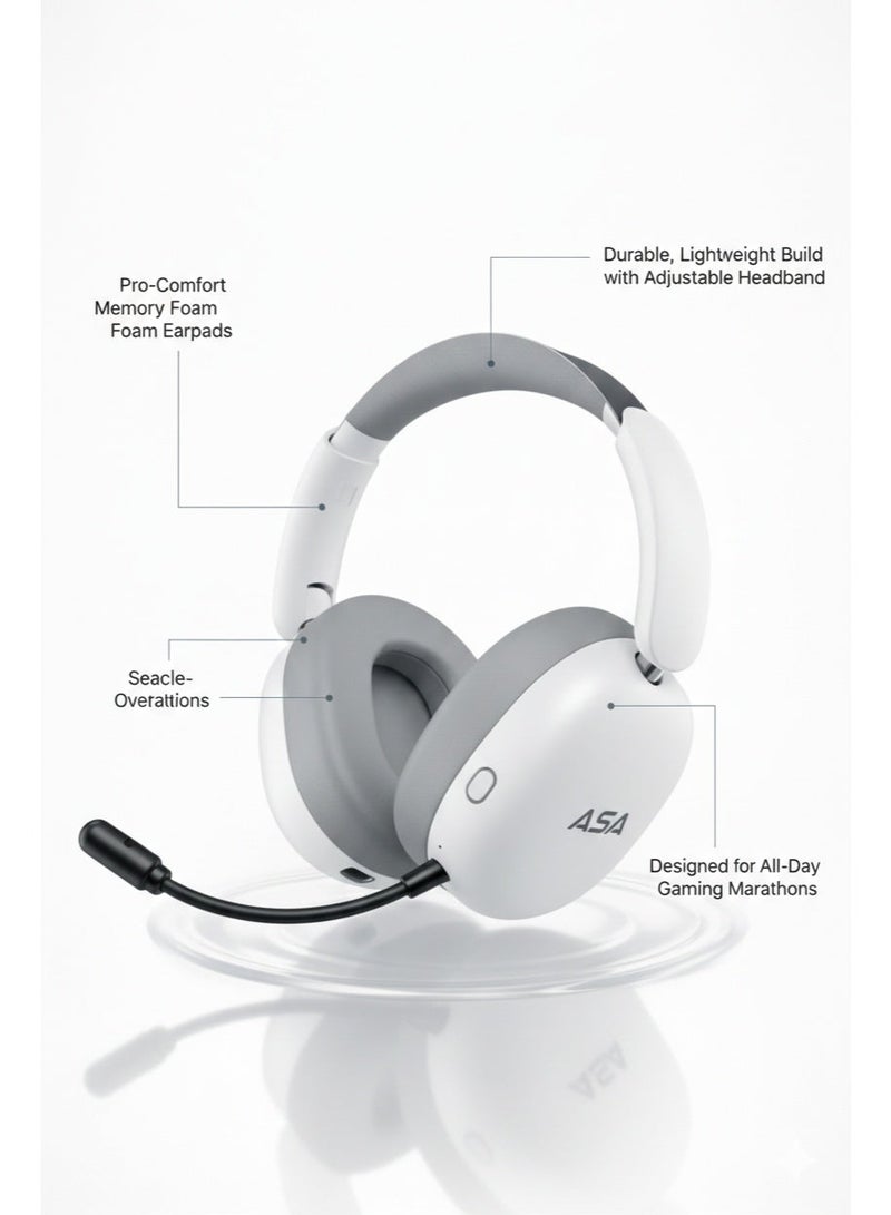 ASA A95 Wireless & Wired Gaming Headset – Bluetooth 5.0, 40mm Drivers, Detachable Mic | Compatible with PS5, PS4, PC, and Mobile - Image 5